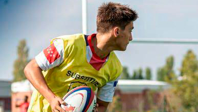 Román Gabas con la Sub 18