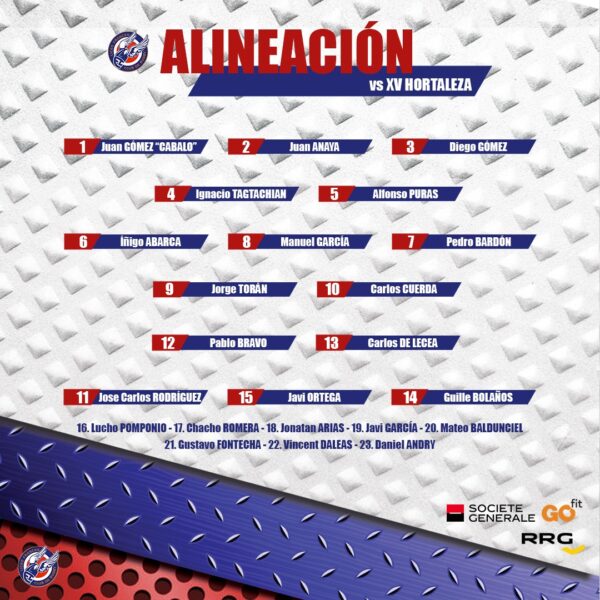 alineación para el derbi frente al XV hortaleza